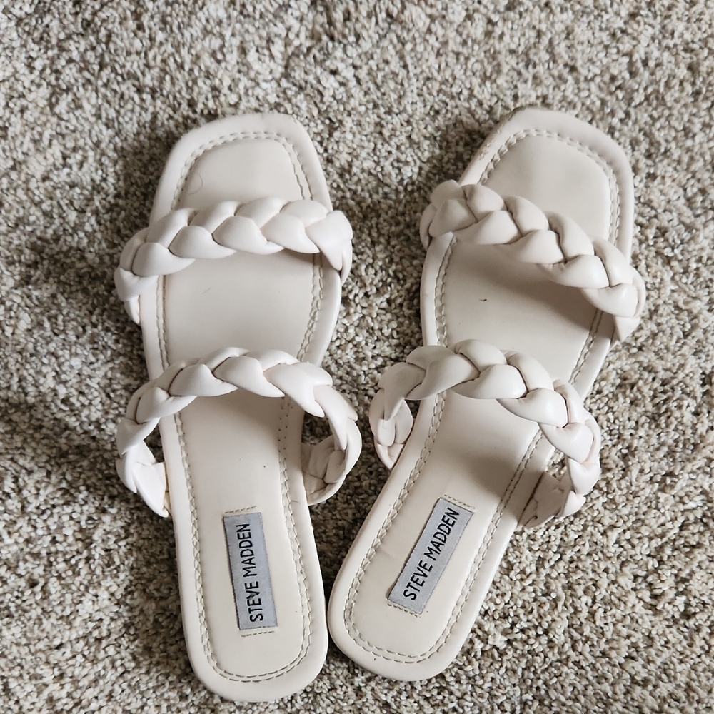 Steve Madden Ivory Braided Sandals